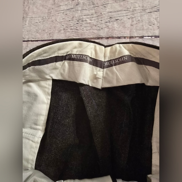 SAMUELSOHN MEN'S SUIT PINSTRIPES BROWN/BLUE 100% WOOL SIZE 46R - Picture 8 of 13